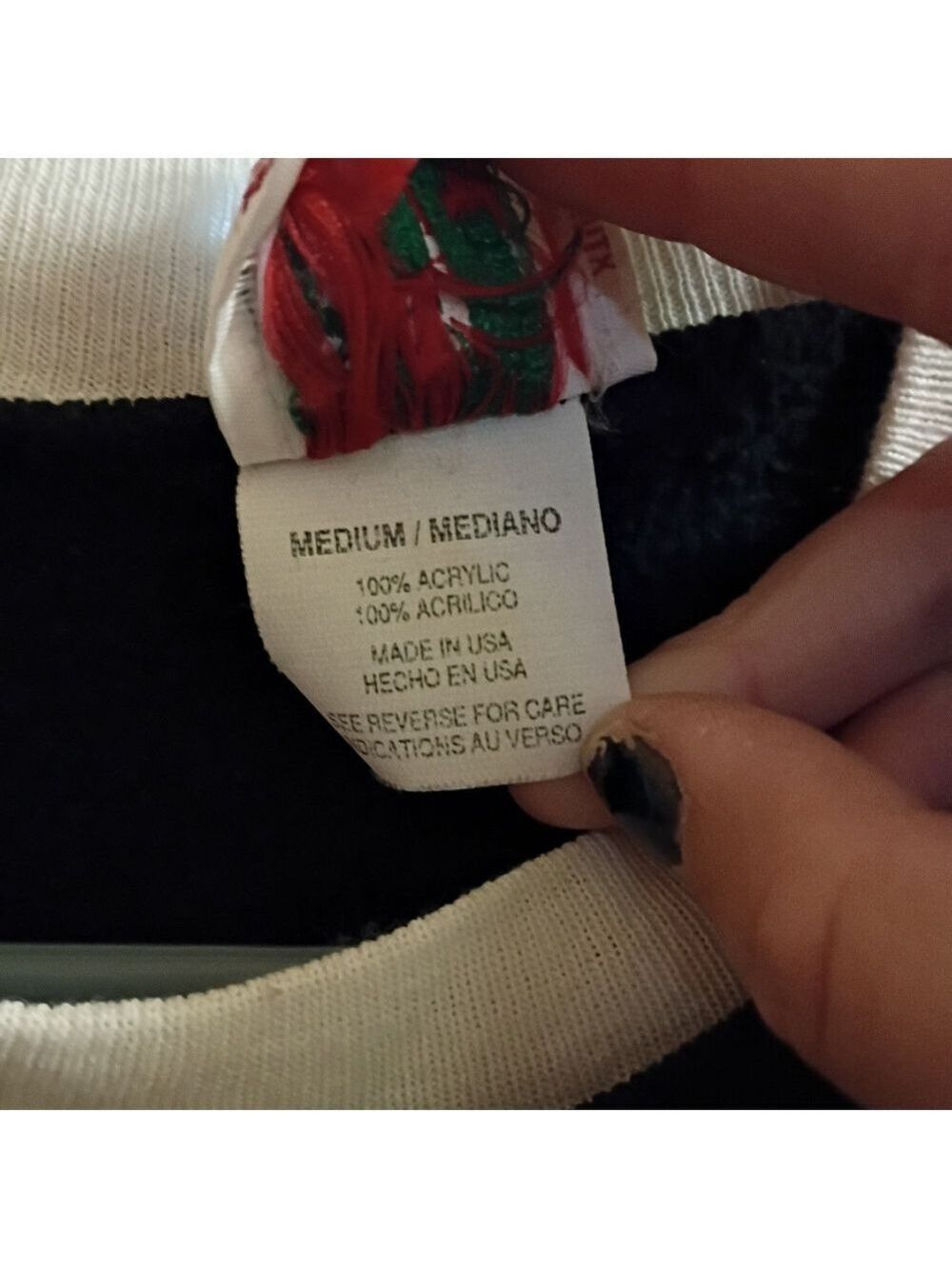 2/$10 Vintage Bear & Friends Holiday Christmas Faux Layered Crewneck Sweater - Picture 5 of 9